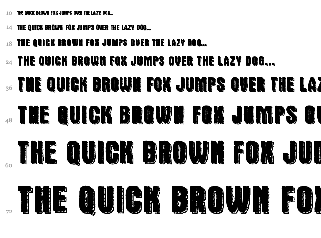 Double Slug font waterfall